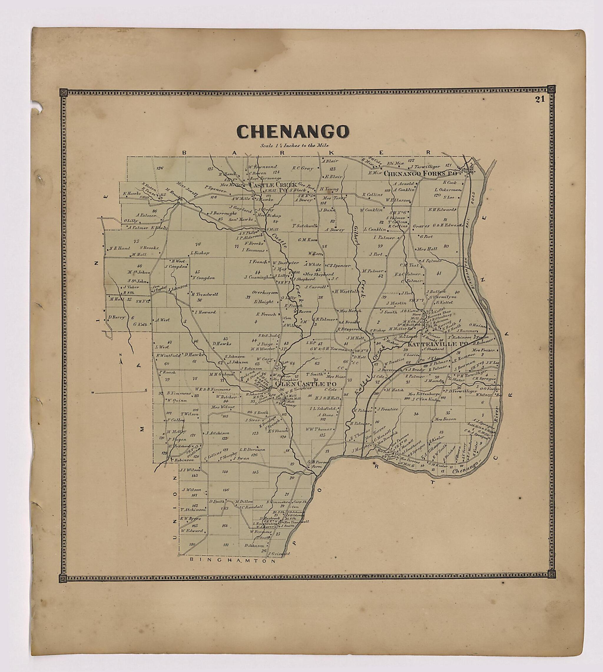 This old map of Image 12 of New Topographical Atlas of Broome County, New York from New Topographical Atlas of Broome County, New York from 1866 was created by Stone & Stewart in 1866