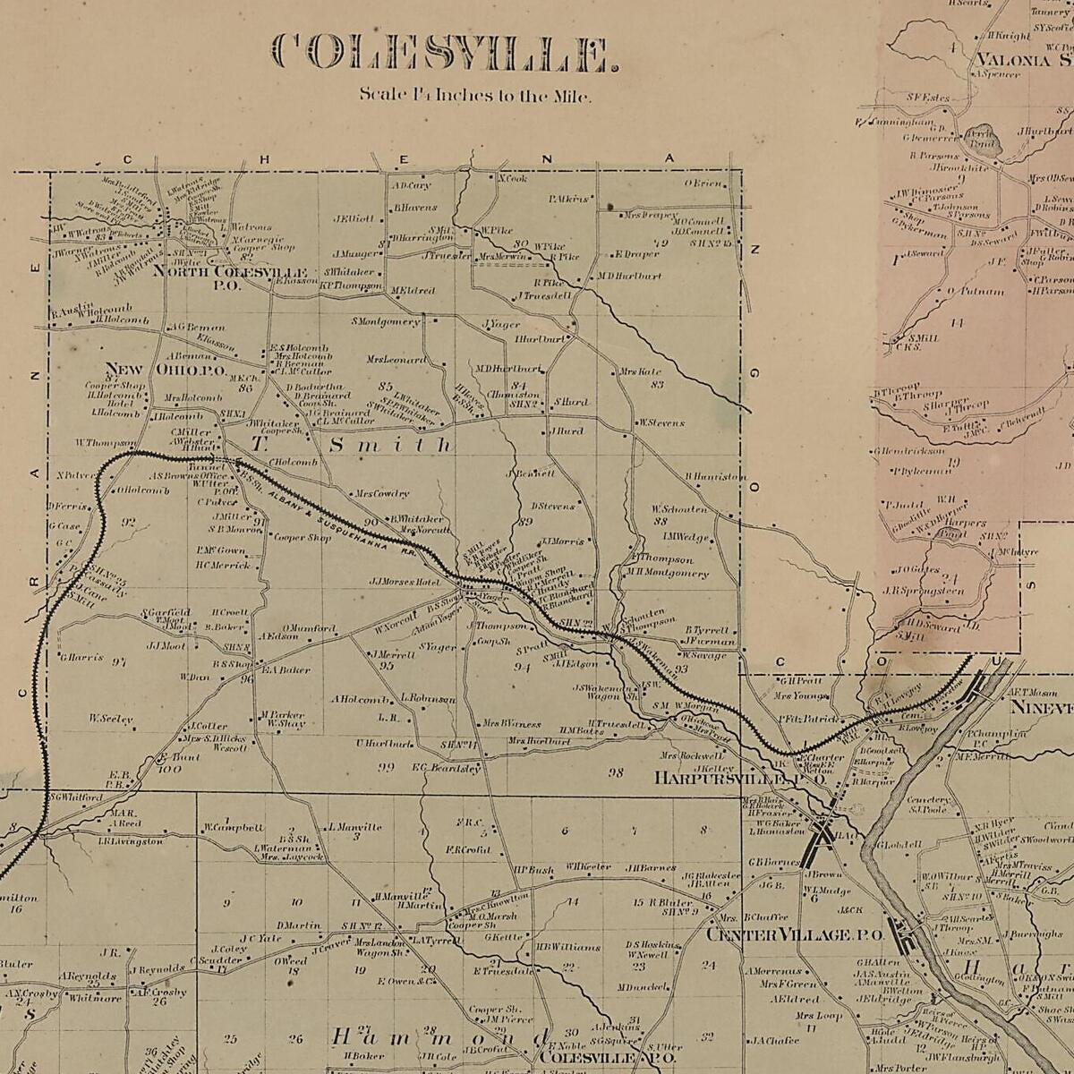 This old map of Image 13 of New Topographical Atlas of Broome County, New York from New Topographical Atlas of Broome County, New York from 1866 was created by  Stone & Stewart in 1866