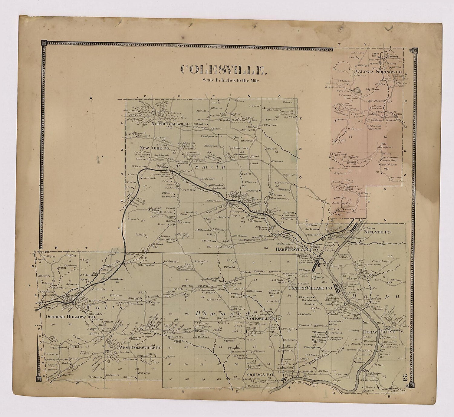 This old map of Image 13 of New Topographical Atlas of Broome County, New York from New Topographical Atlas of Broome County, New York from 1866 was created by  Stone & Stewart in 1866