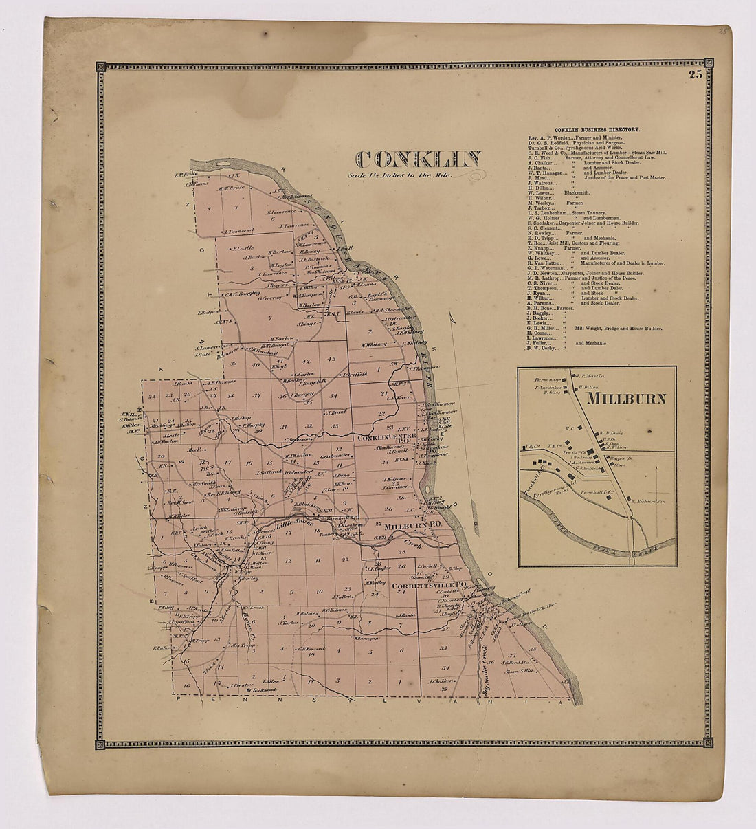 This old map of Image 14 of New Topographical Atlas of Broome County, New York from New Topographical Atlas of Broome County, New York from 1866 was created by Stone & Stewart in 1866