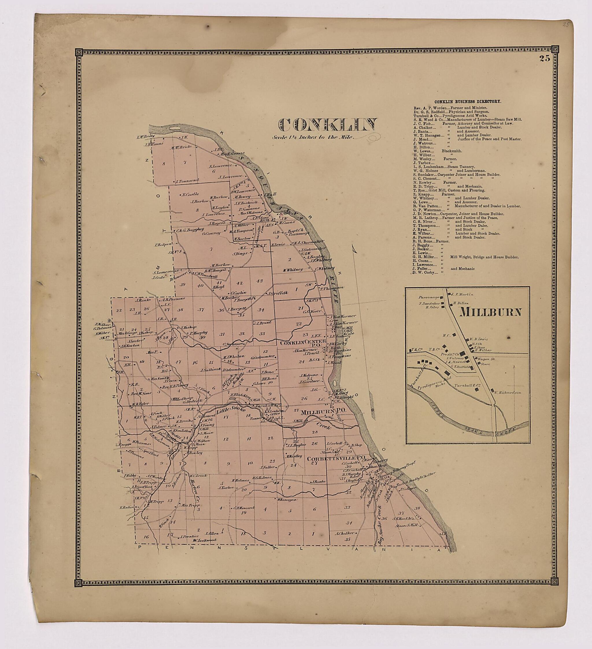 This old map of Image 14 of New Topographical Atlas of Broome County, New York from New Topographical Atlas of Broome County, New York from 1866 was created by Stone & Stewart in 1866