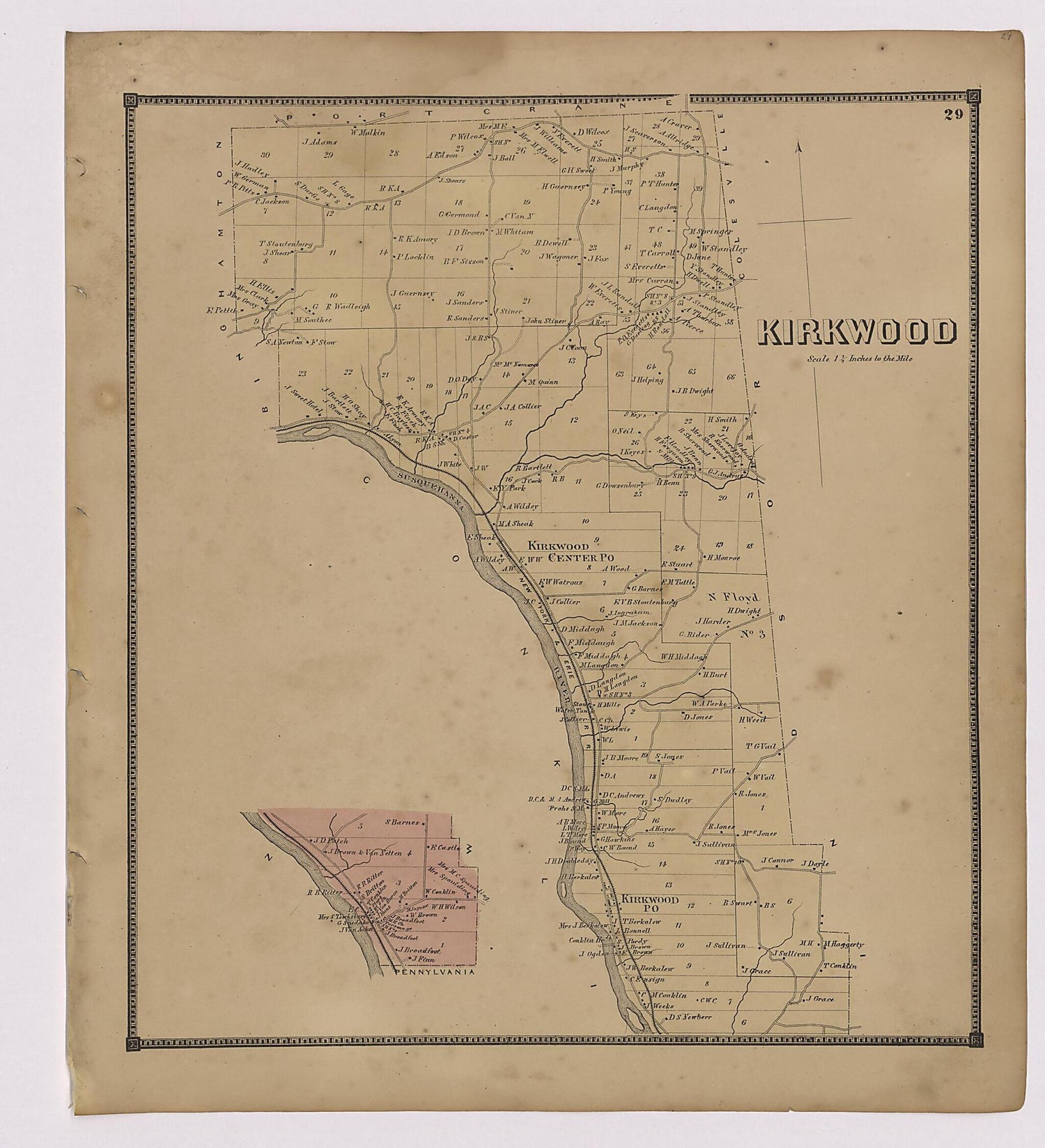 This old map of Image 16 of New Topographical Atlas of Broome County, New York from New Topographical Atlas of Broome County, New York from 1866 was created by  Stone & Stewart in 1866