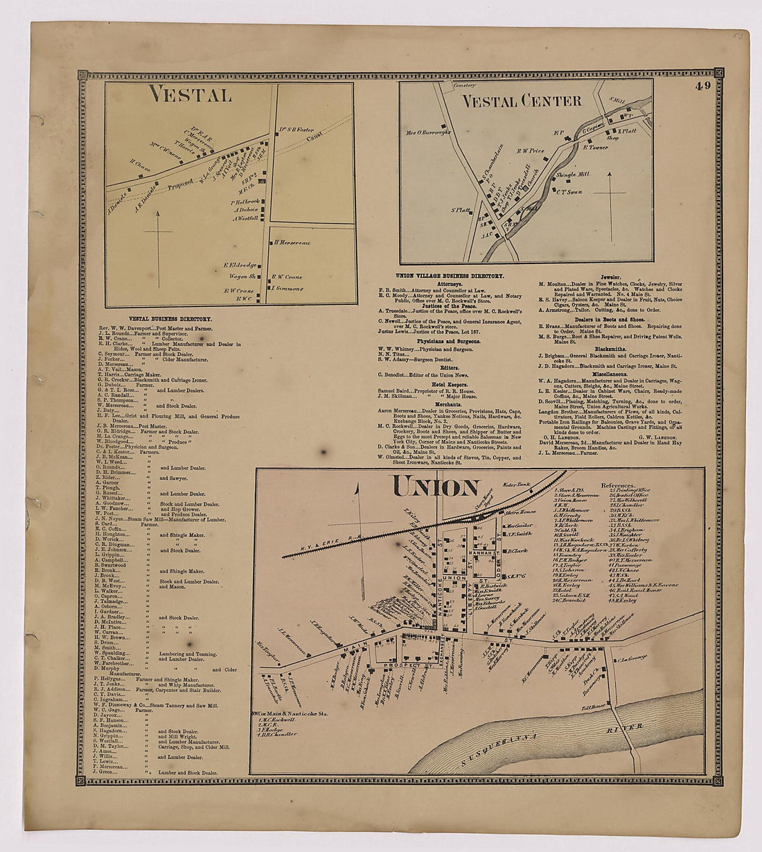 This old map of Image 28 of New Topographical Atlas of Broome County, New York from New Topographical Atlas of Broome County, New York from 1866 was created by Stone & Stewart in 1866