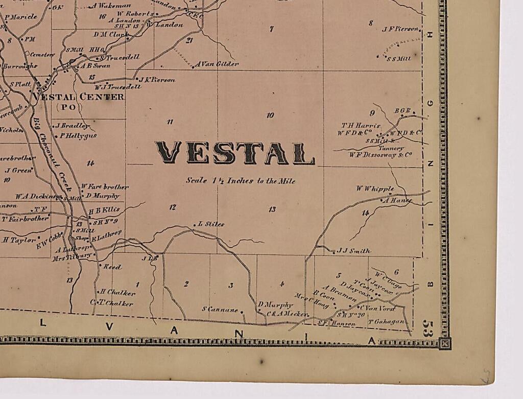 This old map of Image 30 of New Topographical Atlas of Broome County, New York from New Topographical Atlas of Broome County, New York from 1866 was created by  Stone & Stewart in 1866