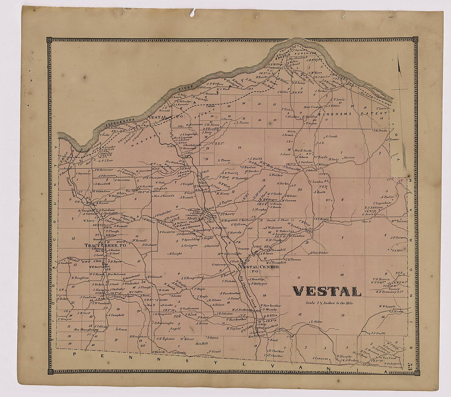 This old map of Image 30 of New Topographical Atlas of Broome County, New York from New Topographical Atlas of Broome County, New York from 1866 was created by  Stone & Stewart in 1866