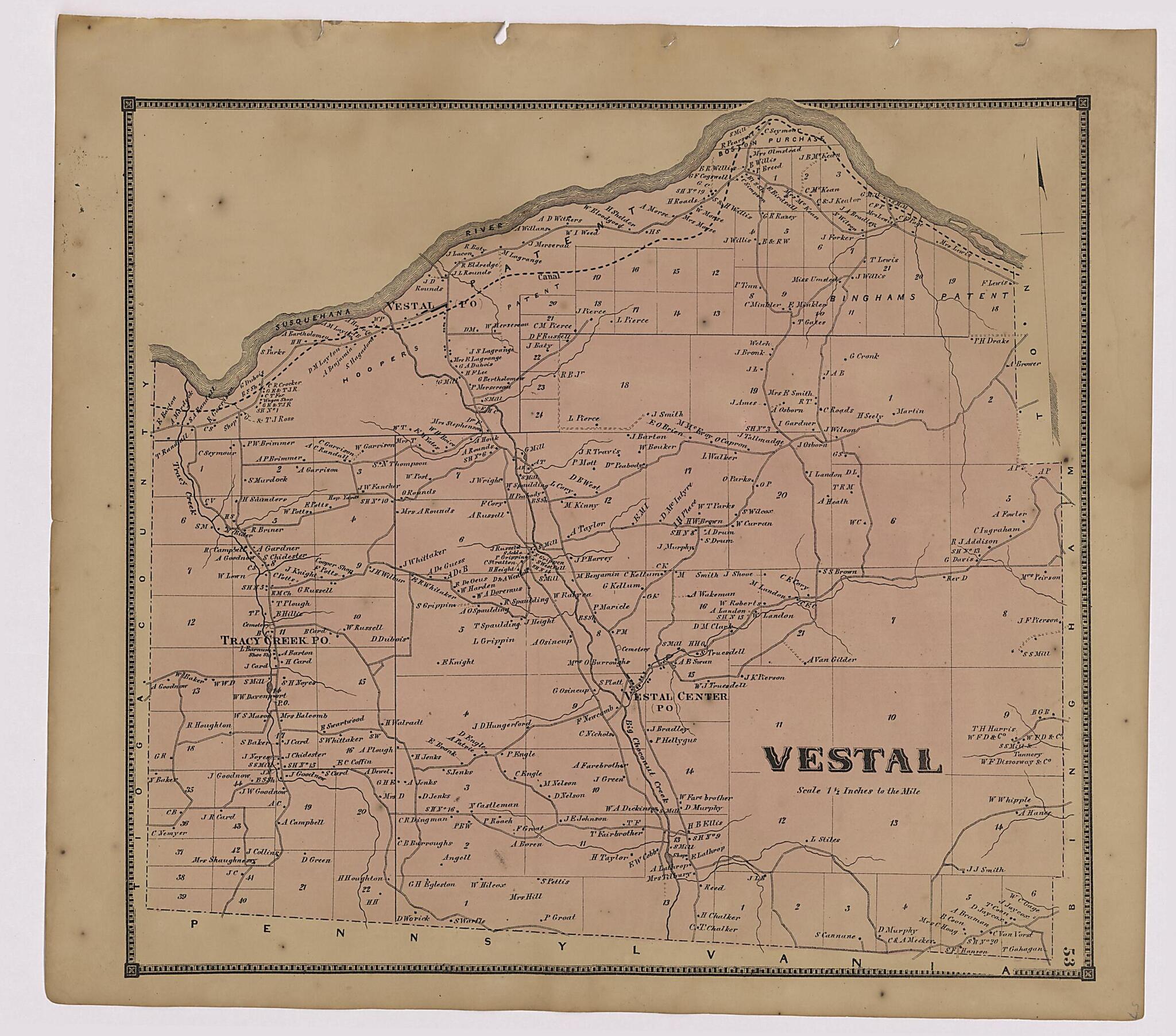 This old map of Image 30 of New Topographical Atlas of Broome County, New York from New Topographical Atlas of Broome County, New York from 1866 was created by  Stone & Stewart in 1866