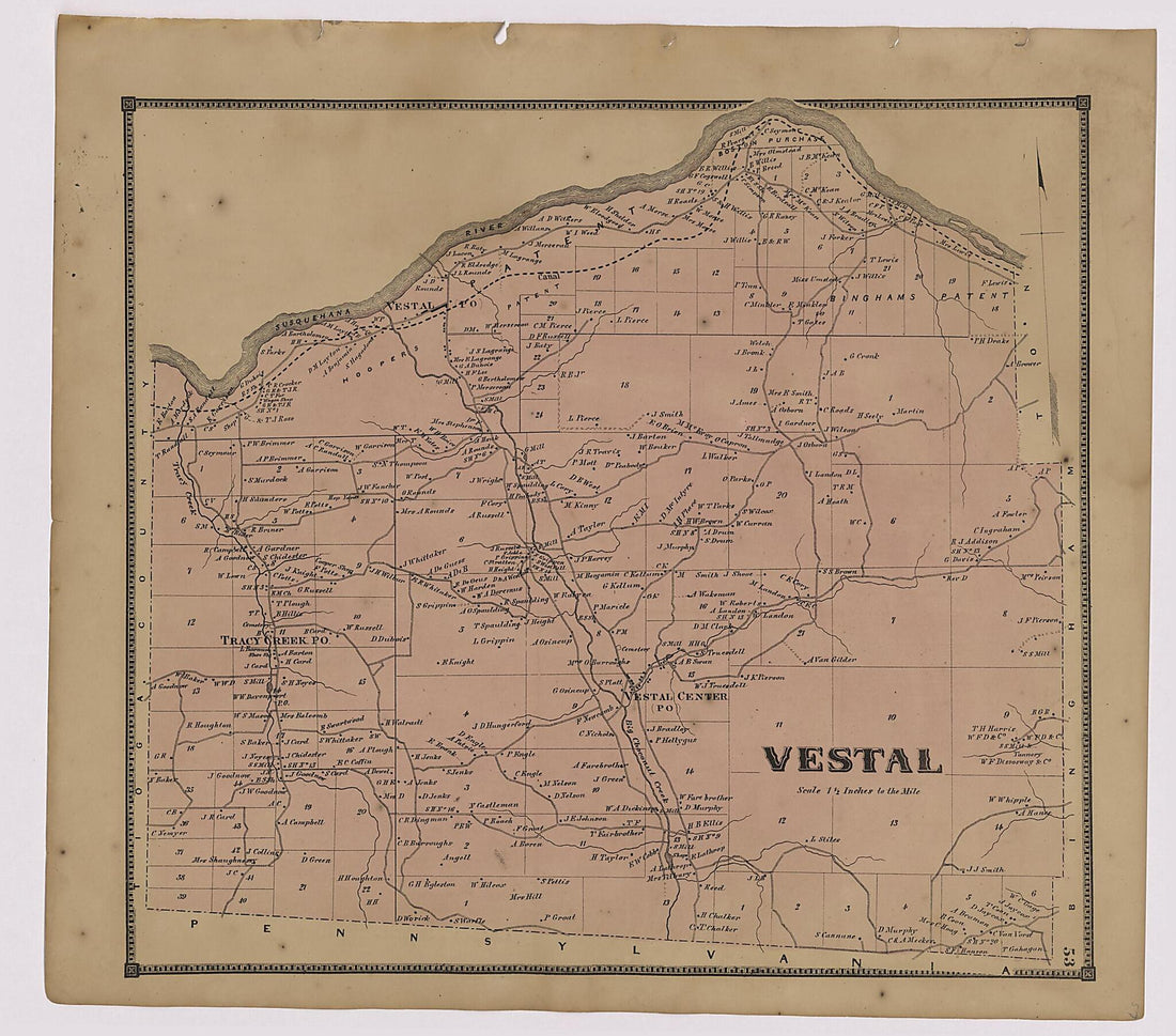 This old map of Image 30 of New Topographical Atlas of Broome County, New York from New Topographical Atlas of Broome County, New York from 1866 was created by Stone & Stewart in 1866