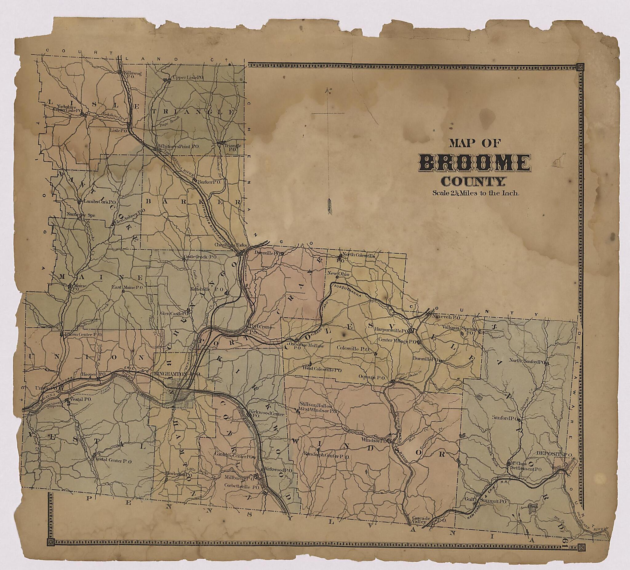 This old map of Image 35 of New Topographical Atlas of Broome County, New York from New Topographical Atlas of Broome County, New York from 1866 was created by Stone & Stewart in 1866
