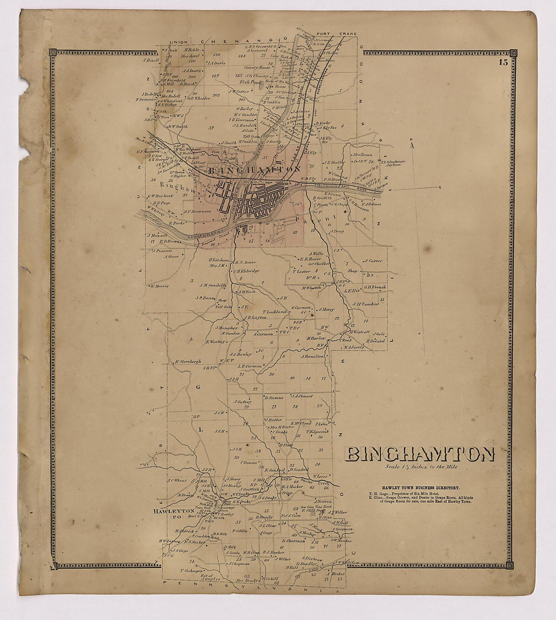 This old map of Image 9 of New Topographical Atlas of Broome County, New York from New Topographical Atlas of Broome County, New York from 1866 was created by Stone & Stewart in 1866
