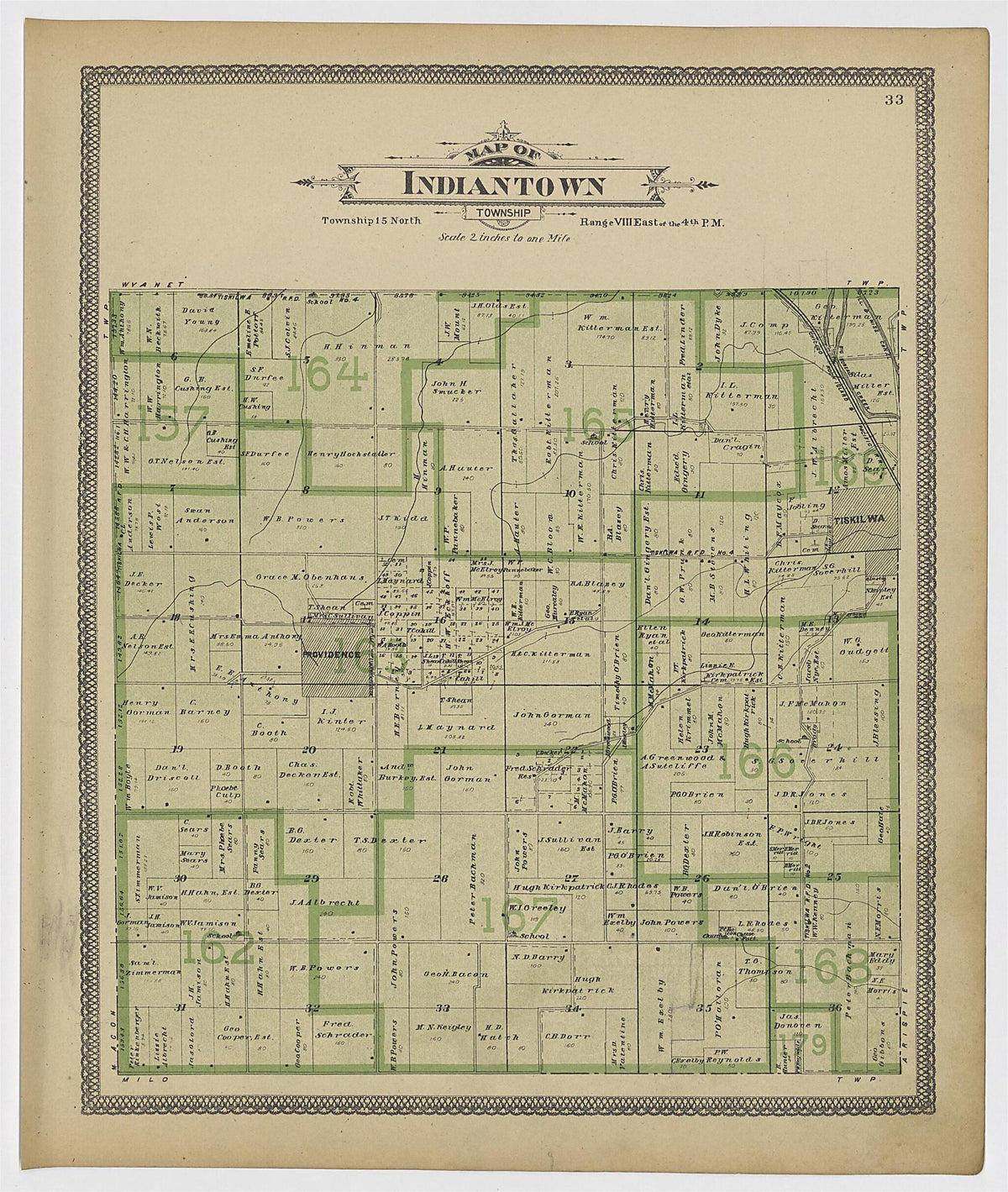 Indiantown Township from Atlas of Bureau County, Illinois 1905 by Relic Map Company