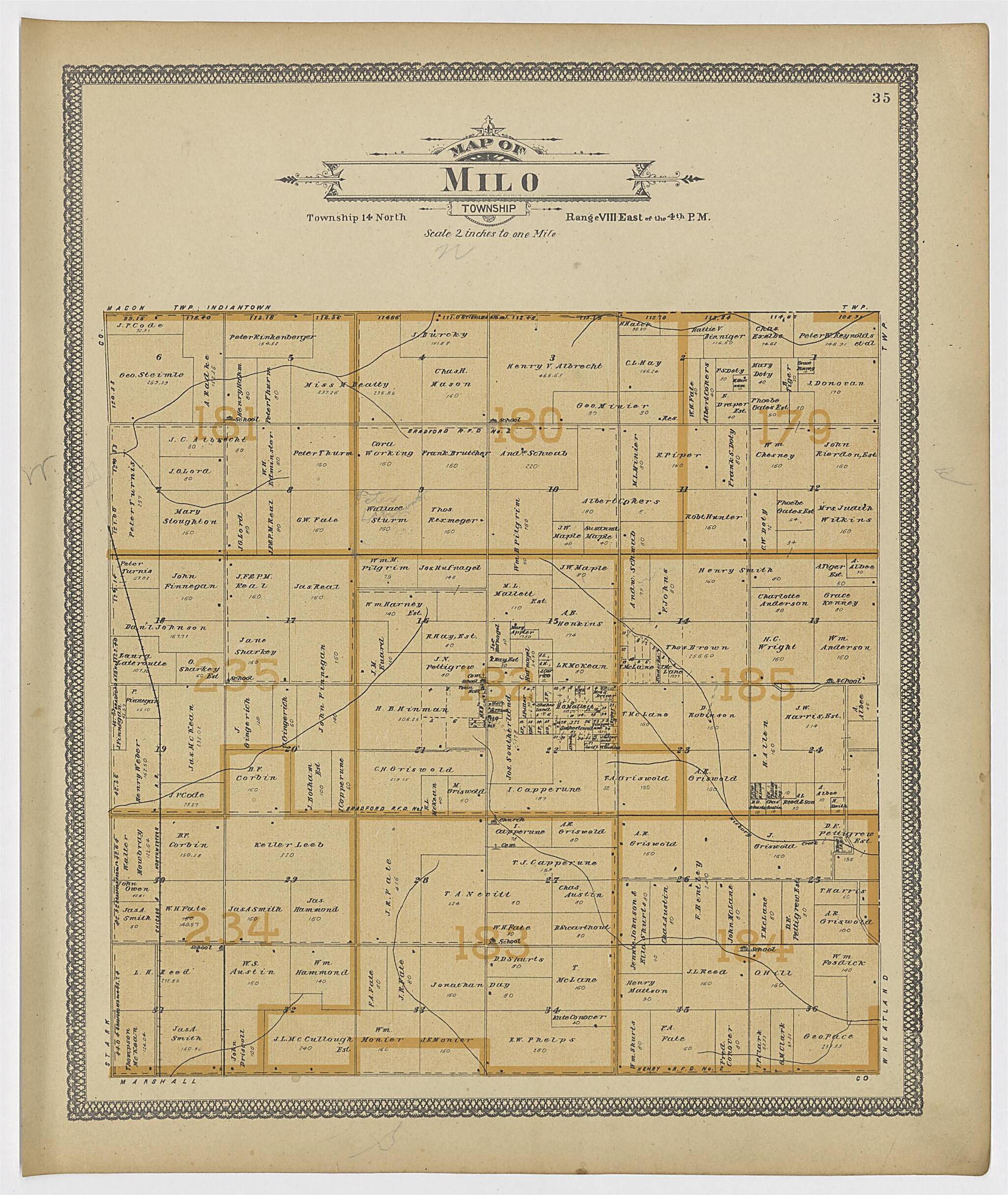 This old map of Image 19 of 20th Century Atlas of Bureau County, Illinois from Atlas of Bureau County, Illinois from 1905 was created by Middle-West Publishing Co in 1905