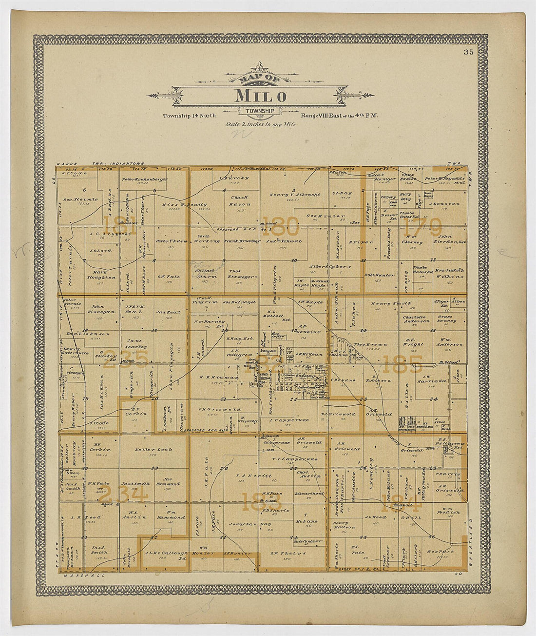 This old map of Image 19 of 20th Century Atlas of Bureau County, Illinois from Atlas of Bureau County, Illinois from 1905 was created by Middle-West Publishing Co in 1905