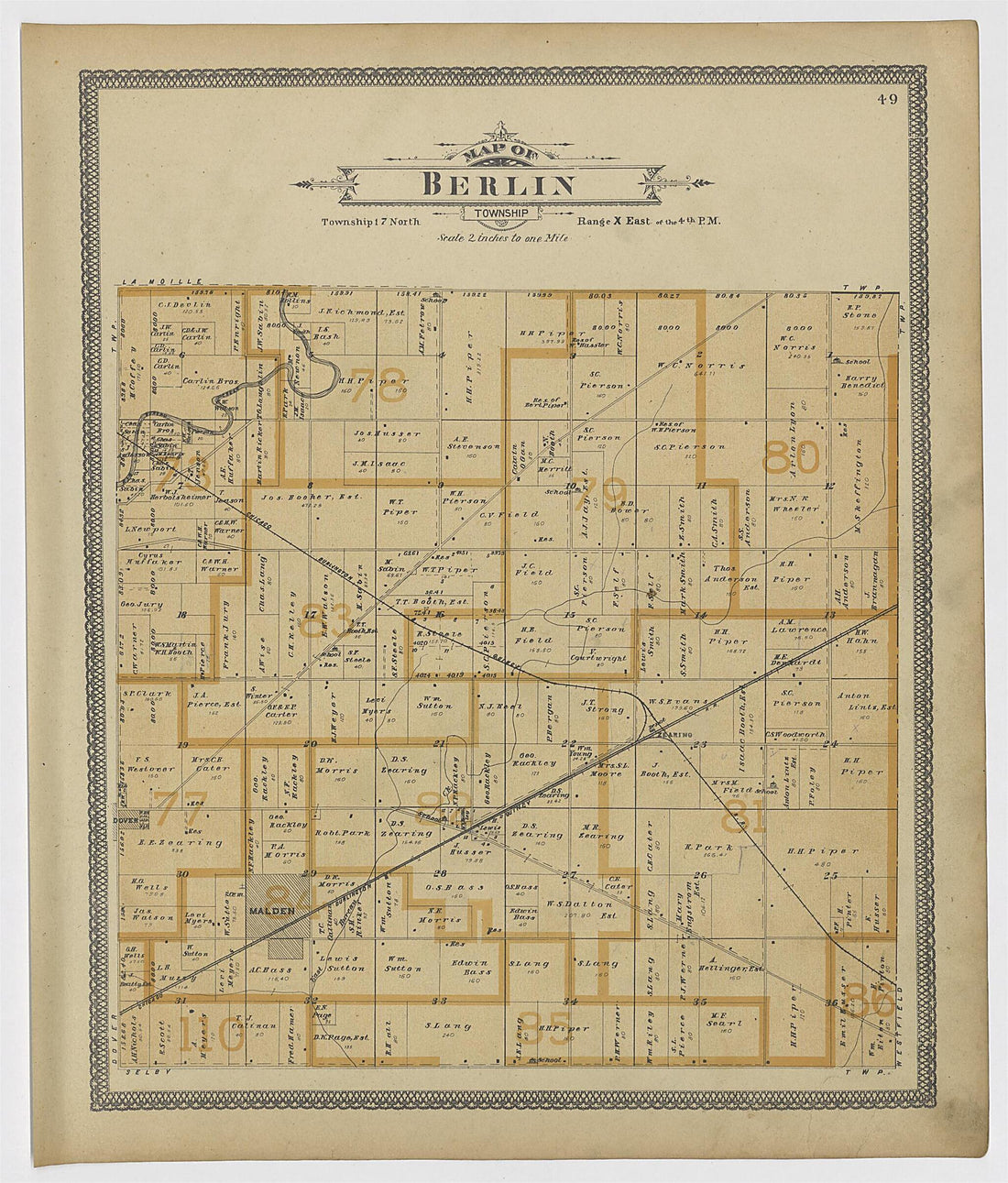 This old map of Image 28 of 20th Century Atlas of Bureau County, Illinois from Atlas of Bureau County, Illinois from 1905 was created by Middle-West Publishing Co in 1905