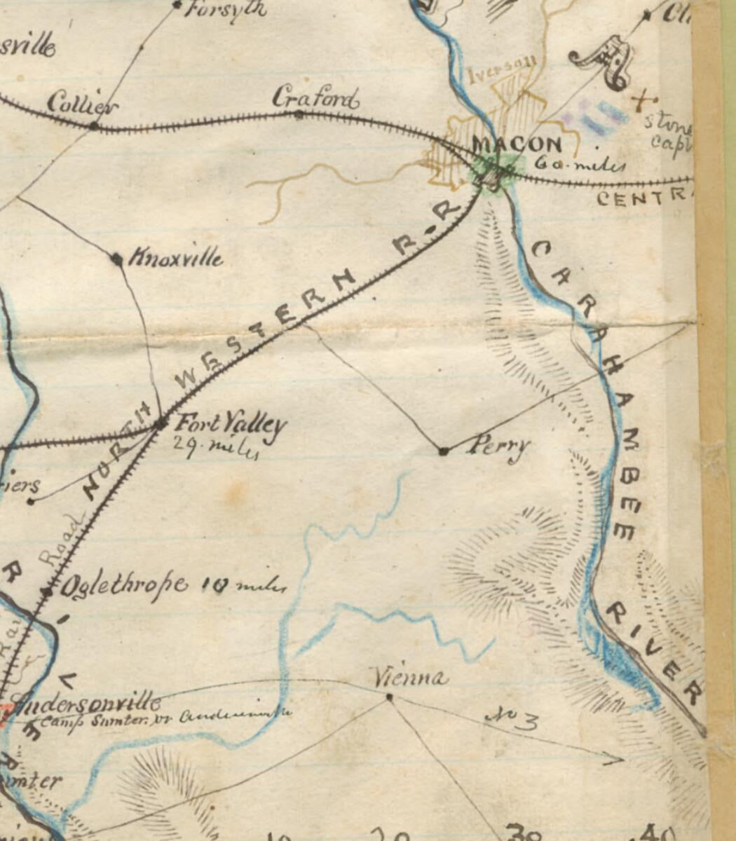 This old map of Georgia from 1861 was created by Robert Knox Sneden in 1861