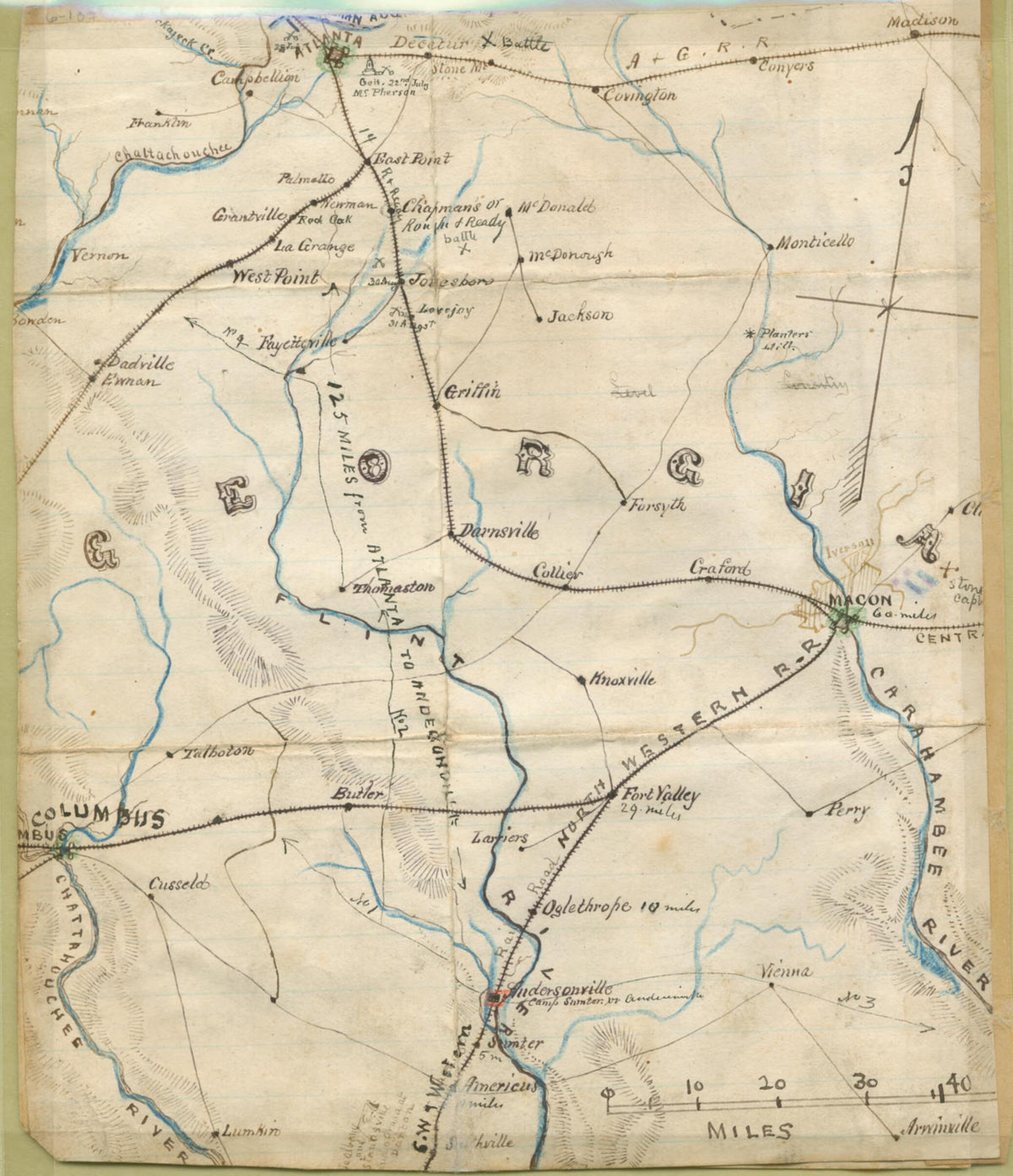 Georgia 1861 by Relic Map Company