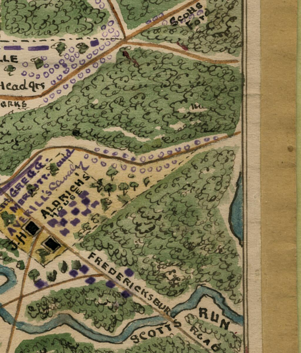 This old map of The Battle of Chancellorsville, Virginia Position of Union Army, 2nd May 1863 from 05-02 was created by Robert Knox Sneden in 05-02