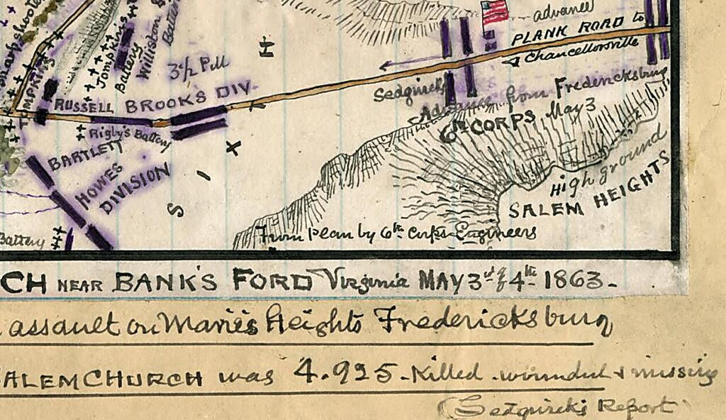 This old map of Plan of Battle of Salem Church Near Bank&