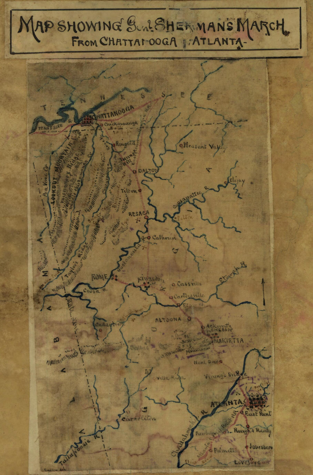 This old map of Map Showing Genl. Sherman&