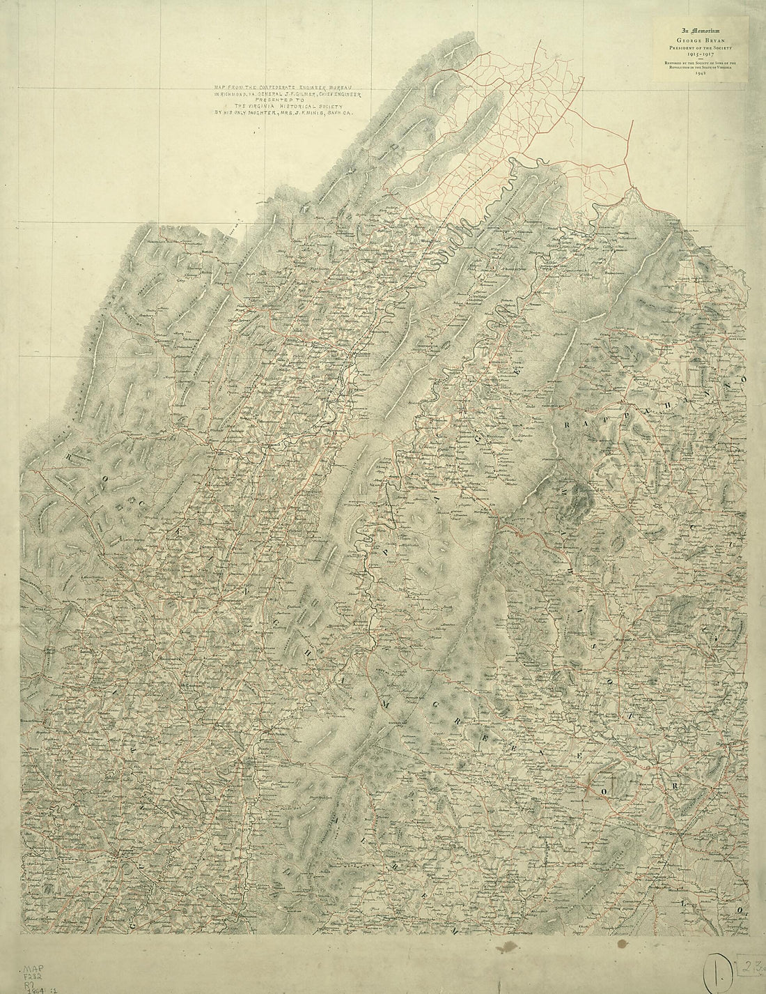 This old map of Map of the Counties of Greene, Madison, Page, and Rockingham, and Parts of the Counties of Albemarle, Augusta, Culpeper, Louisa, Orange, and Rappahannock, Va. from 1864 was created by Confederate States of America. Army. Dept. Of Norther