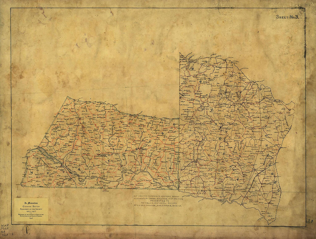 This old map of Map of Mecklensburg, Brunswick and Greensville Counties, Va. : Sheet No. 3 from 1864 was created by Confederate States of America. Army. Dept. Of Northern Virginia. Chief Engineer&