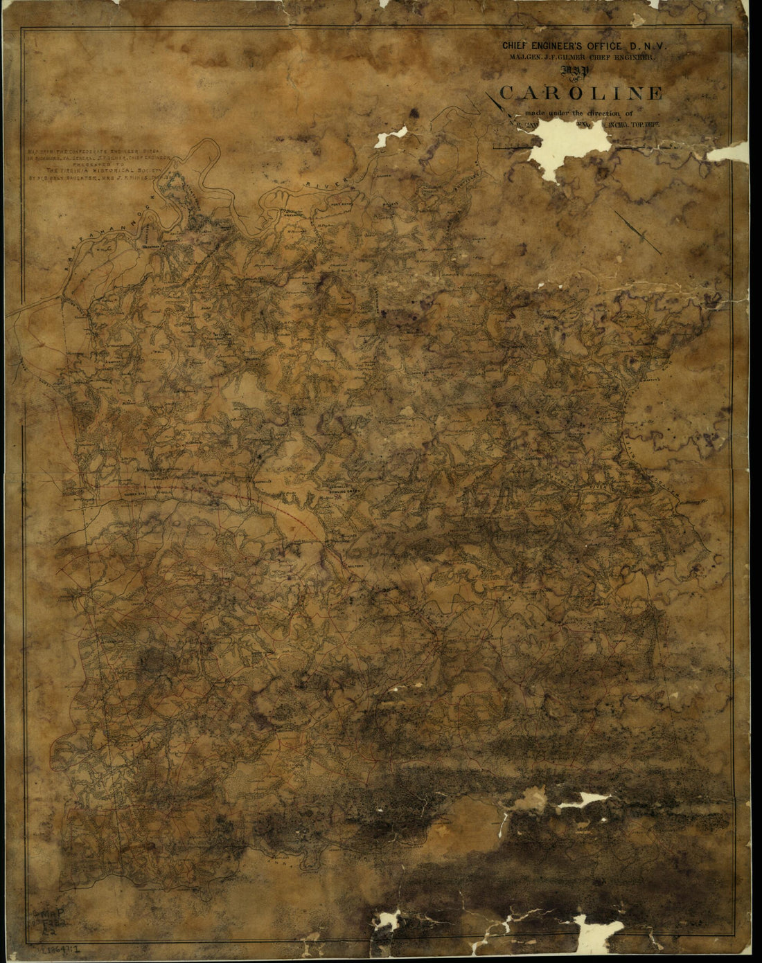 This old map of Map of Caroline from 1864 was created by Albert H. (Albert Henry) Campbell, Confederate States of America. Army. Dept. Of Northern Virginia. Chief Engineer&