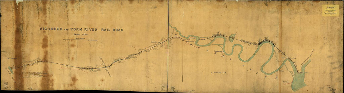 This old map of Richmond and York River Railroad from 1864 was created by Confederate States of America. Army. Dept. Of Northern Virginia. Chief Engineer&