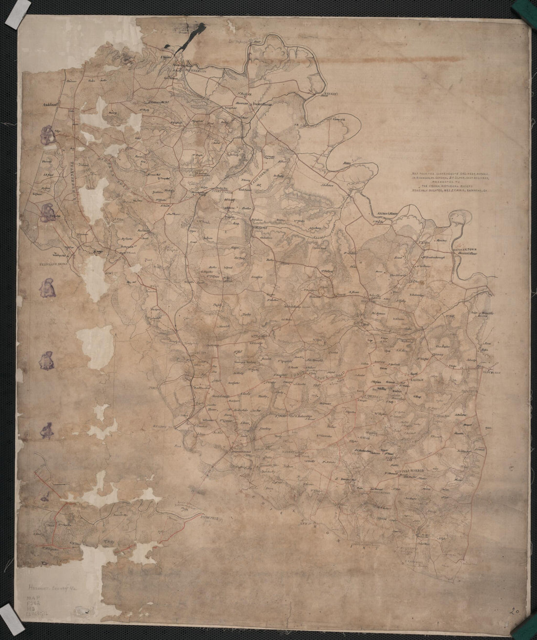 This old map of Map of Hanover County, Va. from 1864 was created by Confederate States of America. Army. Dept. Of Northern Virginia. Chief Engineer&