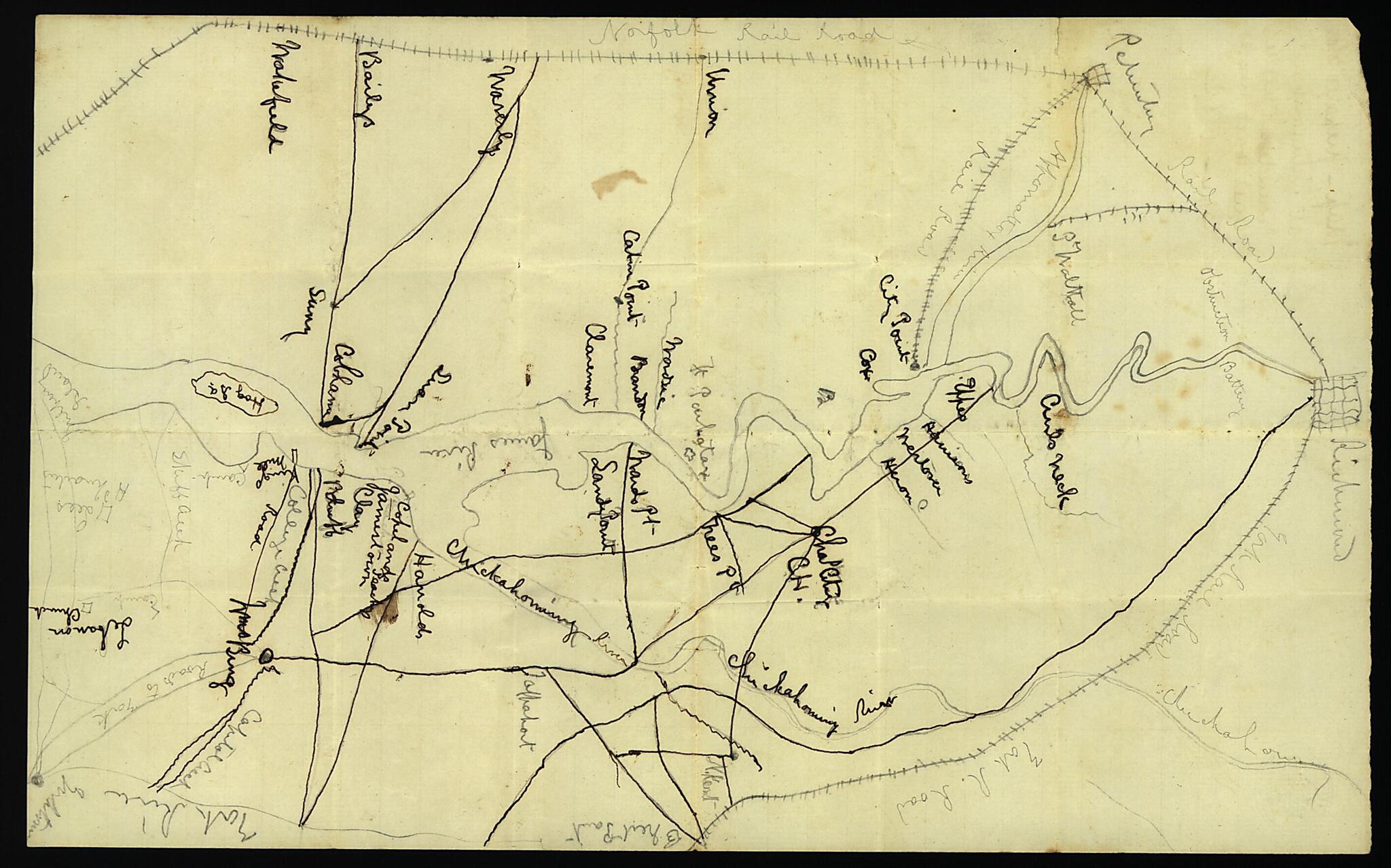 This old map of Map of the James River. (Map of the James River) from 1862 was created by Hunton Family, William Henry Fitzhugh Payne in 1862