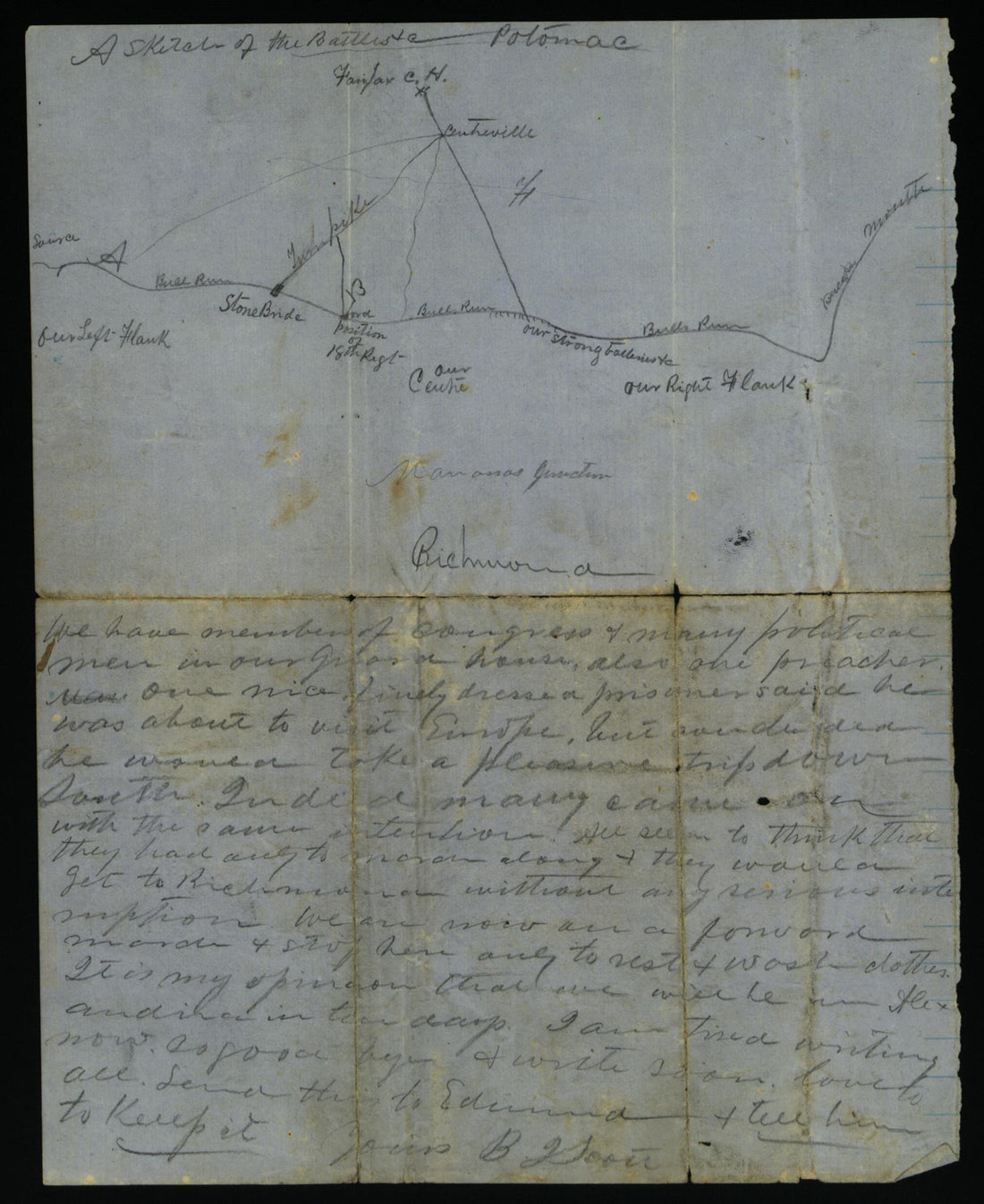 This old map of First Battle of Bull Run from 07-25 was created by Scott Family, Benjamin Irby Scott in 07-25