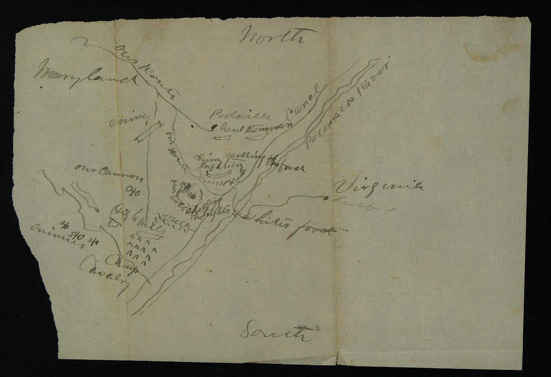 This old map of Map of a Cavalry Engagement Near Poolesville, Md., from 1862 was created by Chiswell Dabney, Saunders Family in 1862