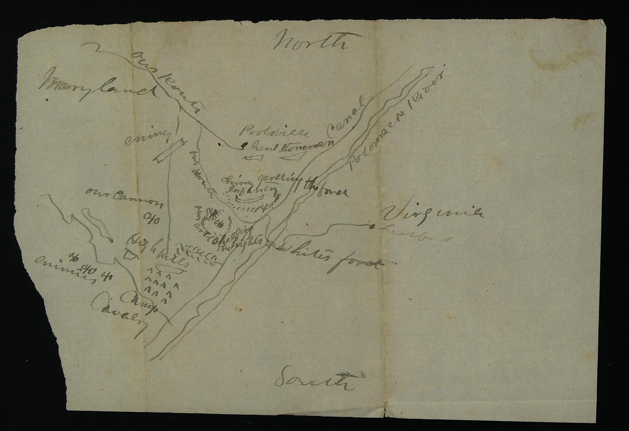 This old map of Map of a Cavalry Engagement Near Poolesville, Md., from 1862 was created by Chiswell Dabney, Saunders Family in 1862