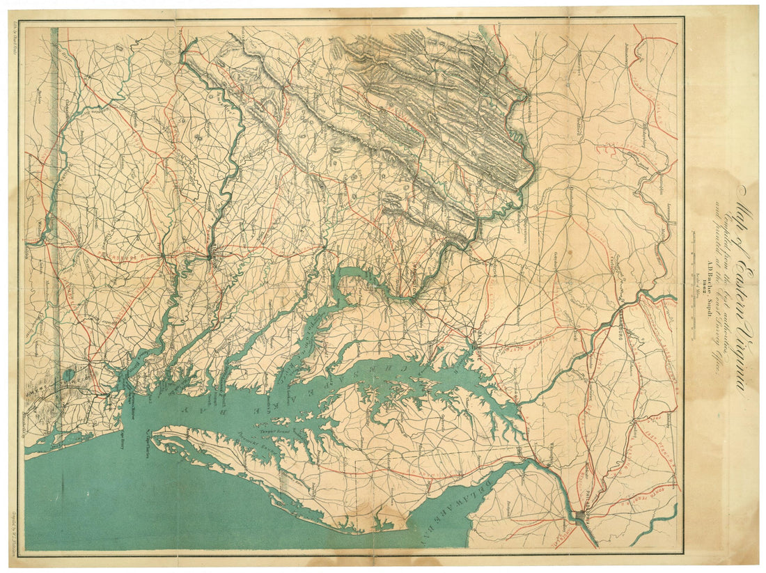 This old map of Map of Eastern Virginia, from 1862 was created by A. D. (Alexander Dallas) Bache, W. L. Nicholson, U.S. Coast and Geodetic Survey in 1862