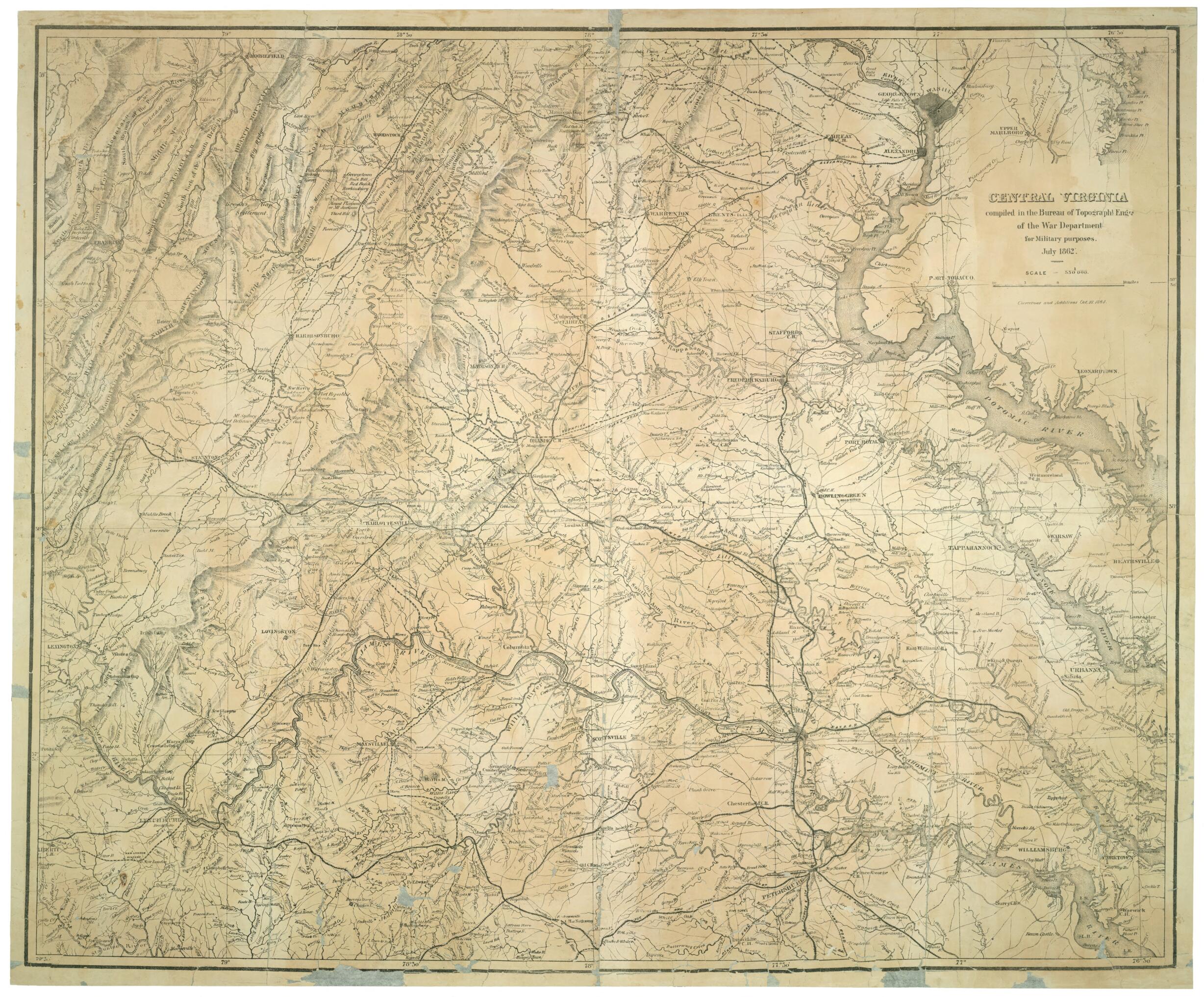 This old map of Central Virginia from 1864 was created by United States. War Dept. Corps of Topographical Engineers in 1864