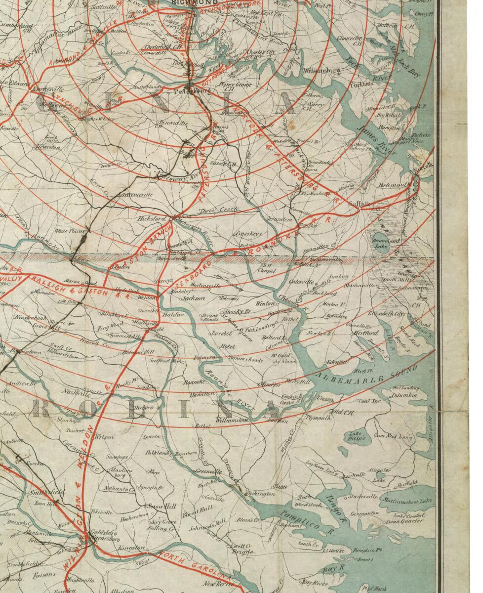 This old map of Map of Eastern Virginia and North Carolina from the United States Coast Survey from 1864 was created by  Evans & Cogswell,  United States Coast Survey in 1864