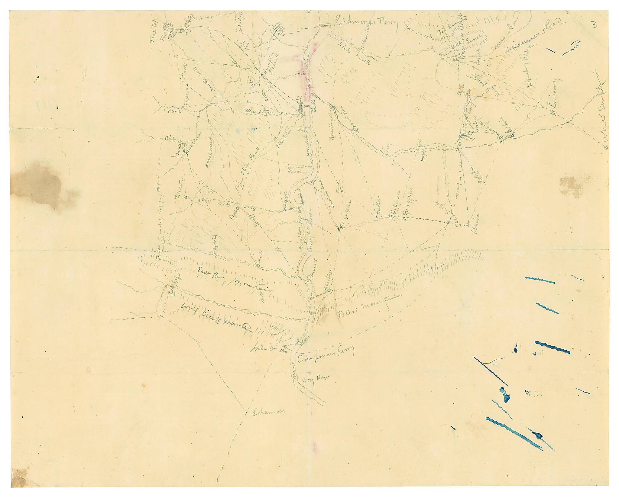 This old map of Map of Mercer, Summers, Greenbrier and Monroe Counties, West Virginia from 1862 was created by William Wing Loring in 1862