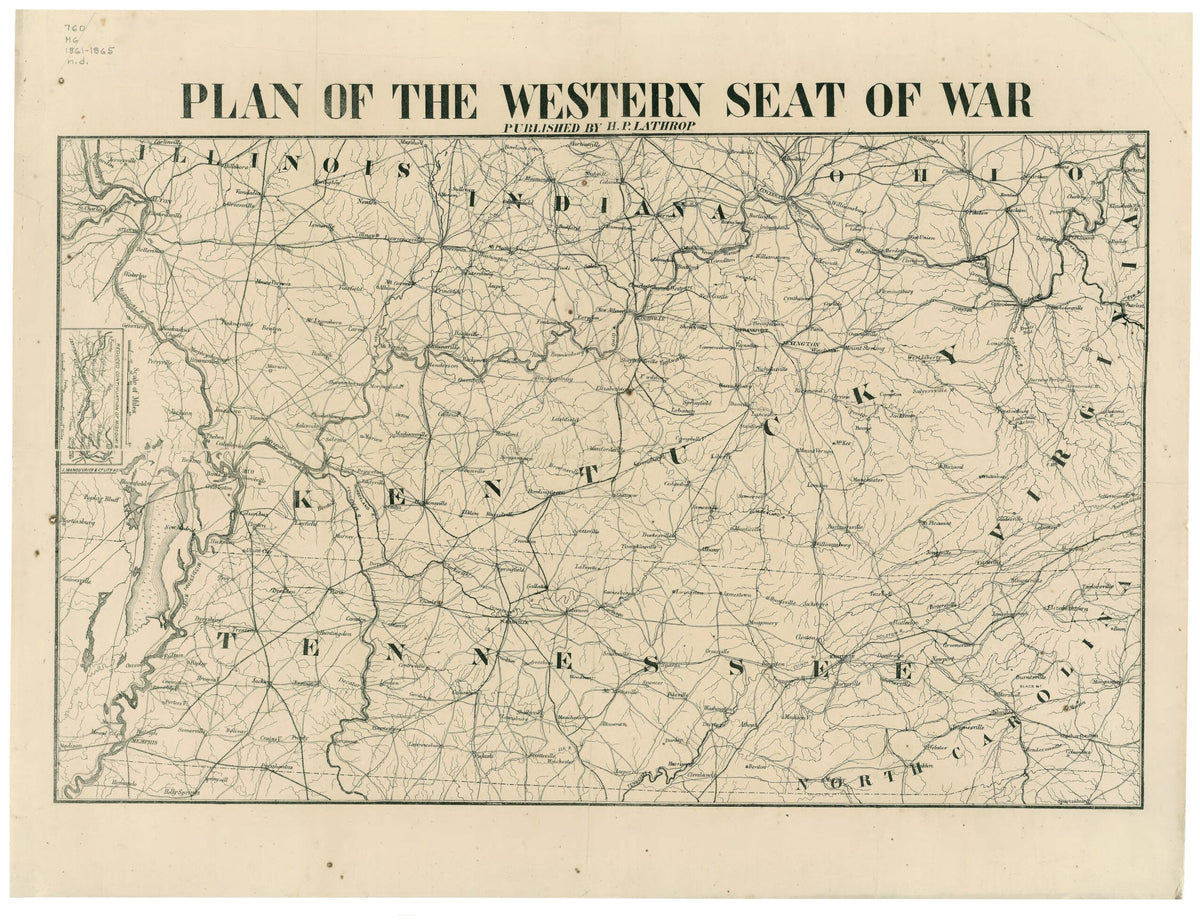 Plan of the Western Seat of War 1861 by Relic Map Company