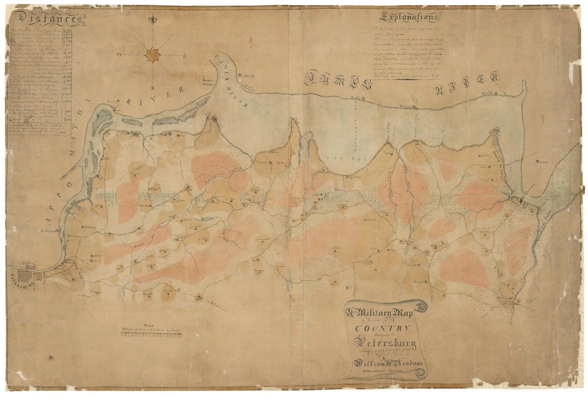 A Military Map of a Section of the Country Contiguous to Petersburg 1864 by Relic Map Company