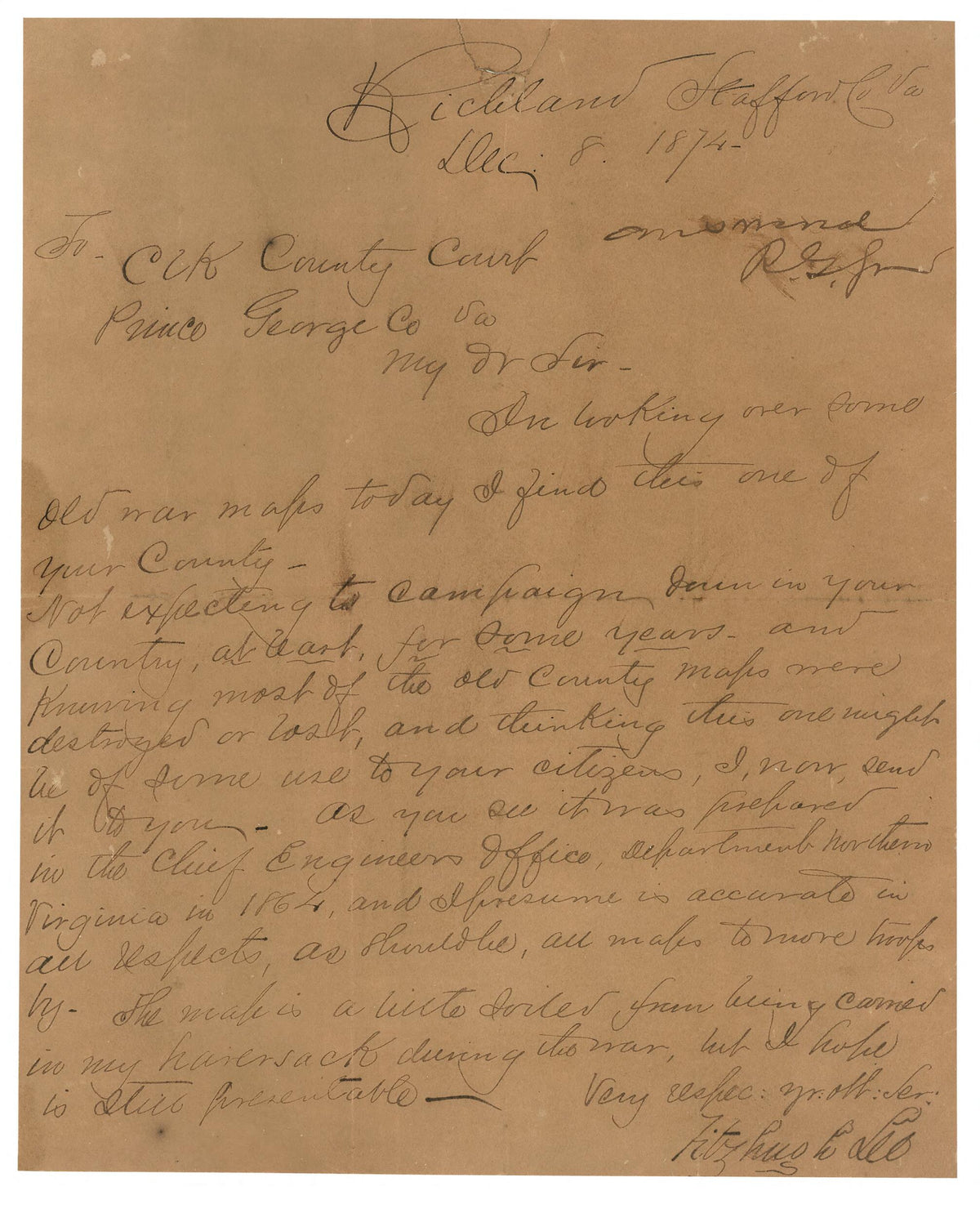 Map of Prince George Co., Virginia (Chief Engineer&