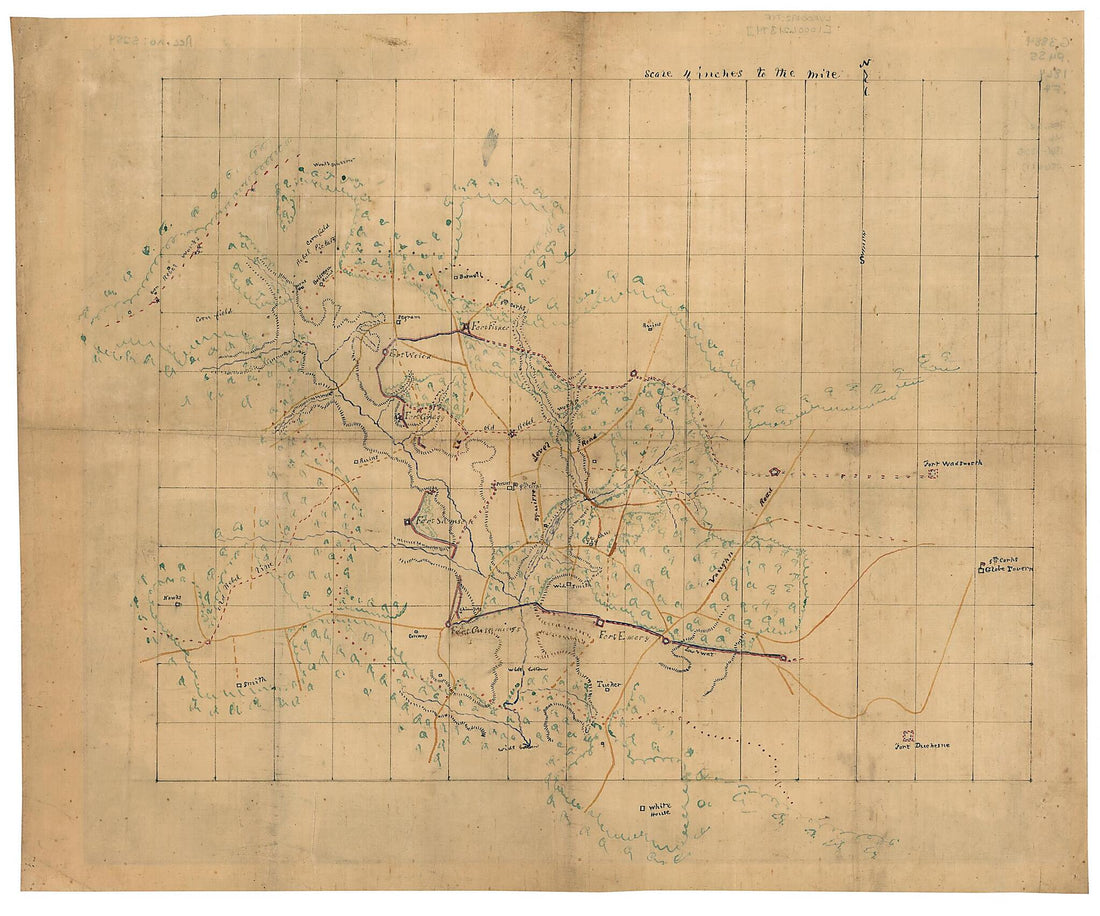 This old map of Federal Fortifications Near Petersburg In the Region of Fort Gregg from 1864 was created by in 1864