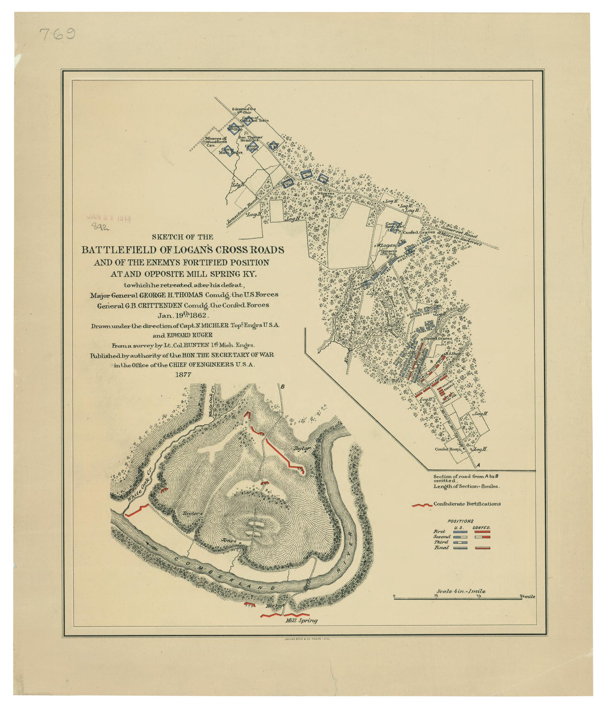 This old map of Sketch of the Battlefield of Logan&