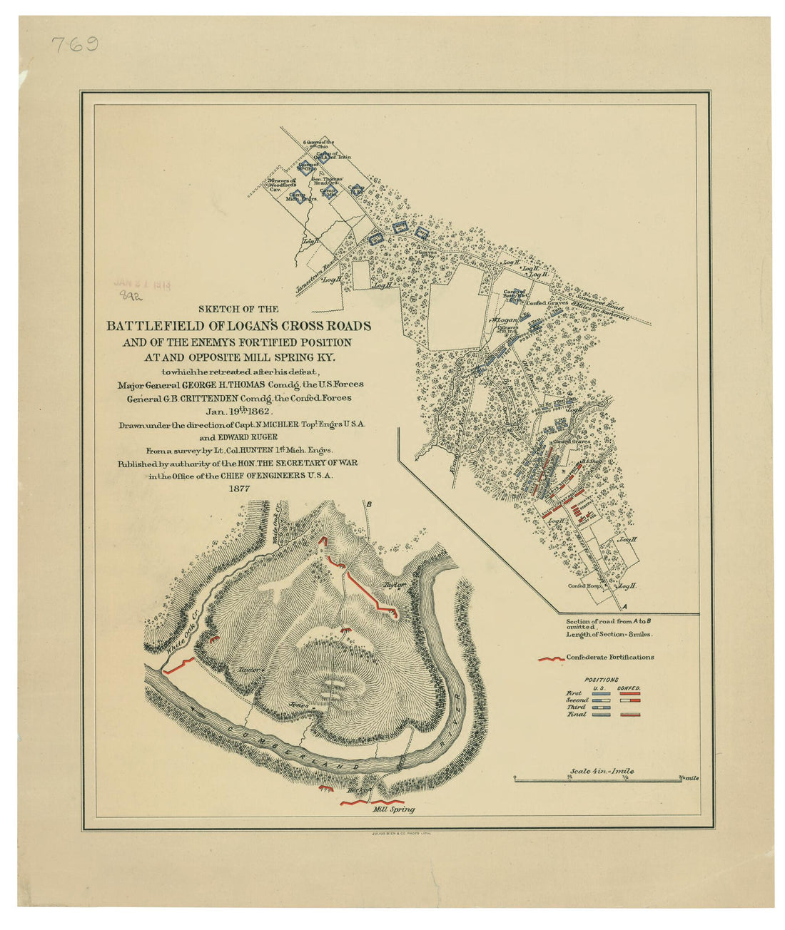 This old map of Sketch of the Battlefield of Logan&