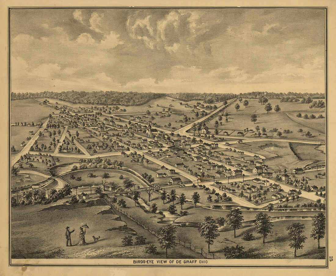 This old map of Combination Atlas Map of Logan County, Ohio from 1875 was created by D. J. Stewart in 1875