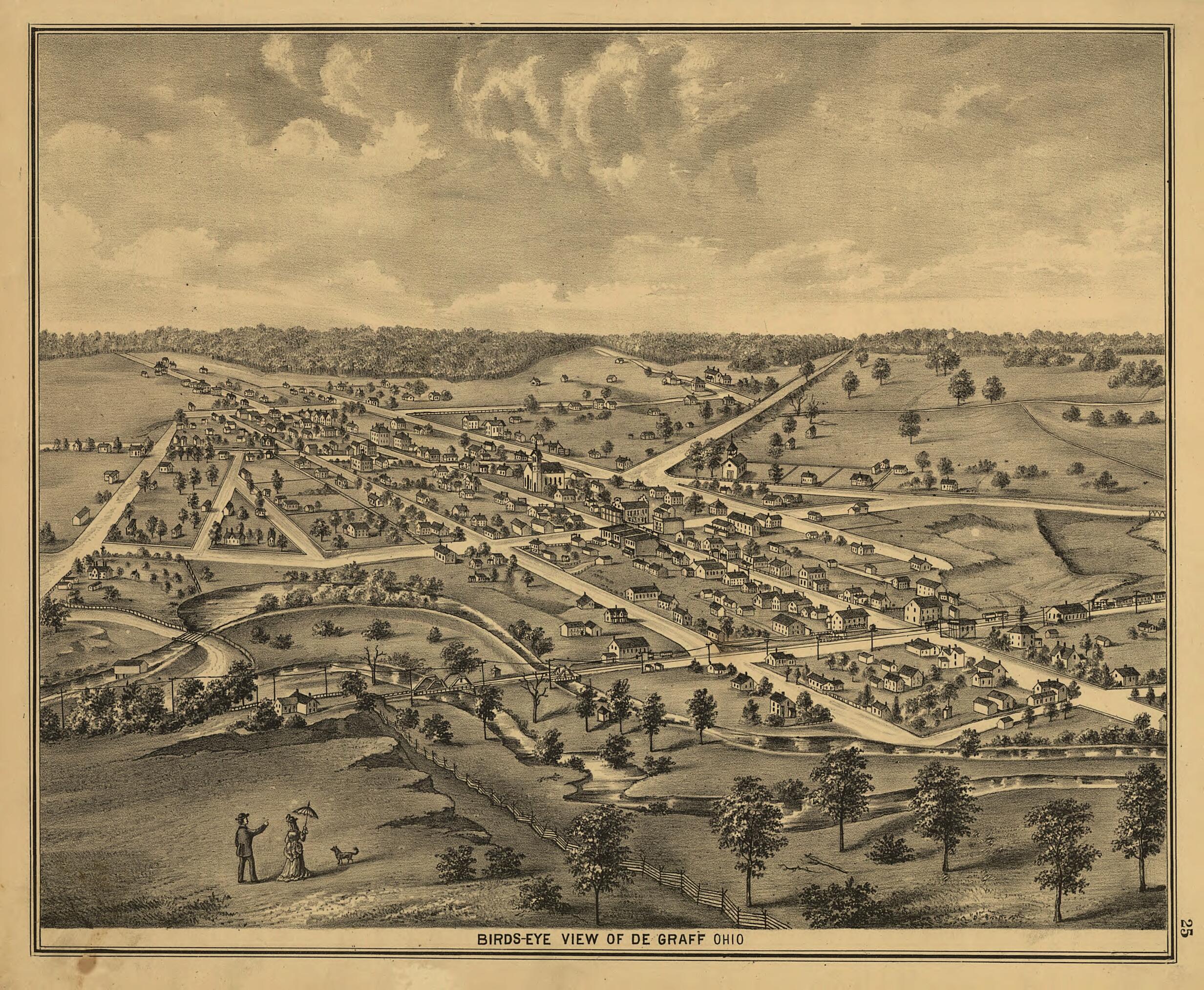 This old map of Combination Atlas Map of Logan County, Ohio from 1875 was created by D. J. Stewart in 1875