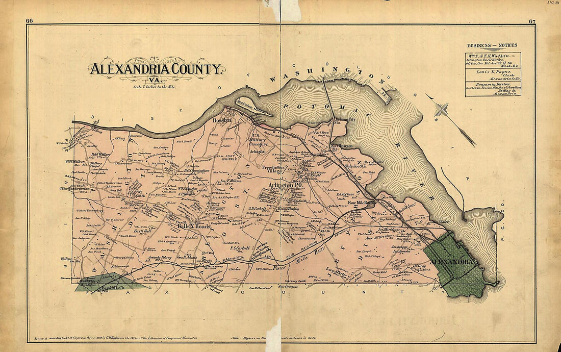 This old map of Atlas of Fifteen Miles Around Washington, Including the Counties of Fairfax and Alexandria, Virginia from 1879 was created by Griffith Morgan Hopkins in 1879