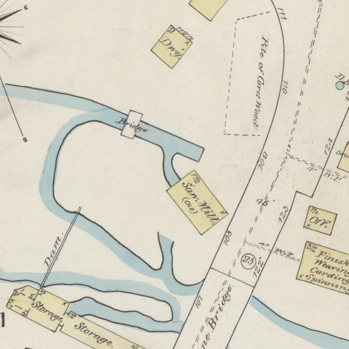 This old map of Sanborn Fire Insurance Map from Uxbridge, Worcester County, Massachusetts from 1888 was created by  in 1888