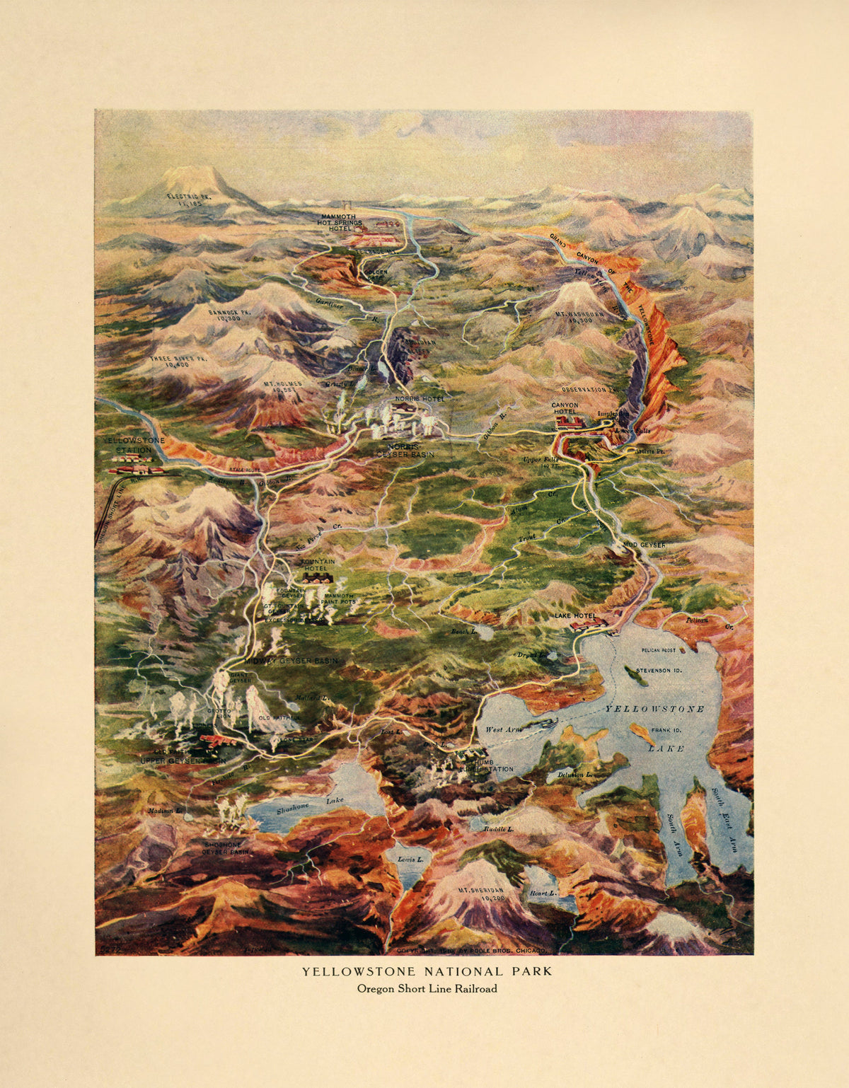 What a 1910 Map Reveals About Early Yellowstone Tourism