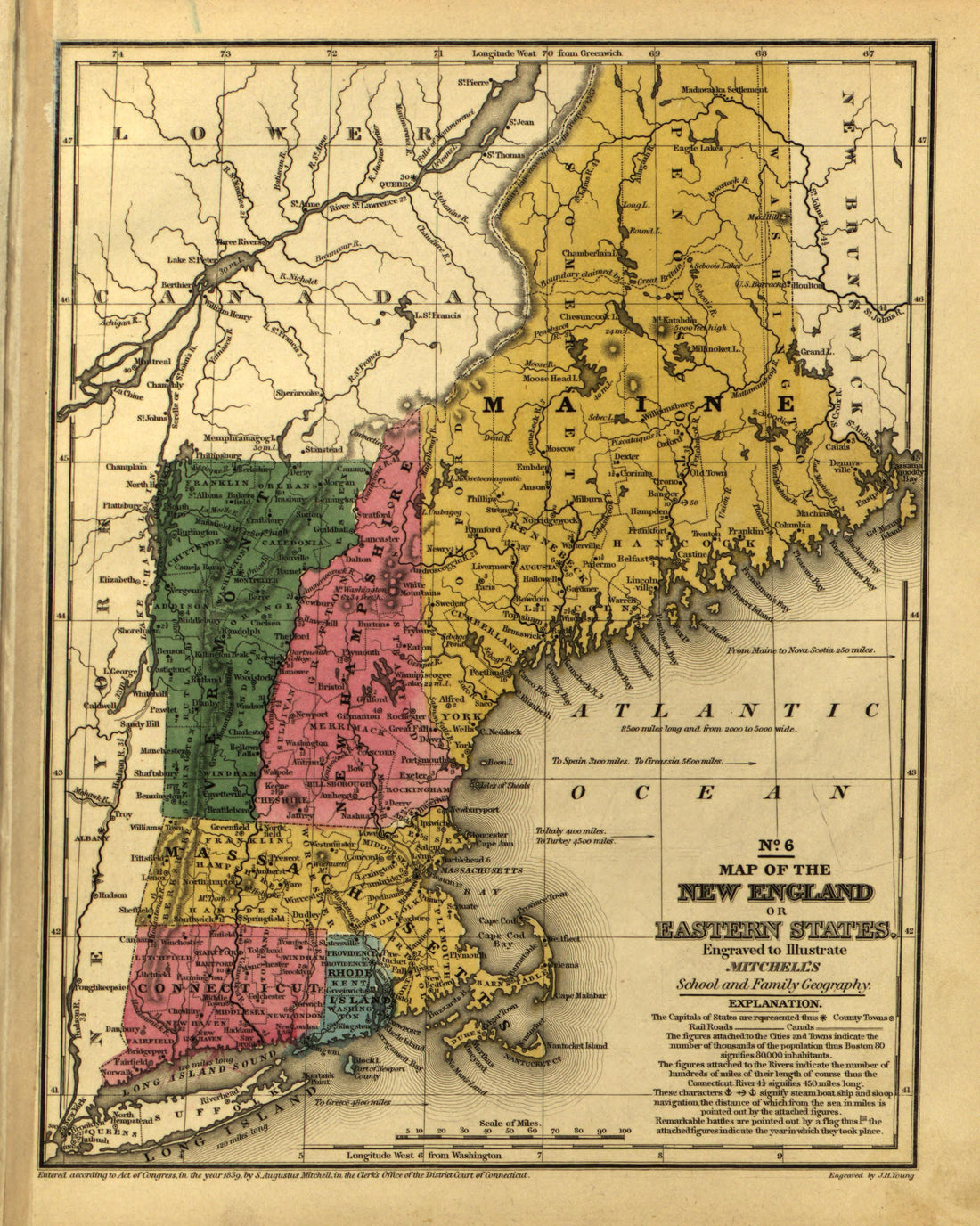 This old map of United States was created by Mitchell, S. Augustus (Samuel Augustus)|Thomas, Cowperthwait &amp; Co|Young, J. H. (James Hamilton) in 1839
