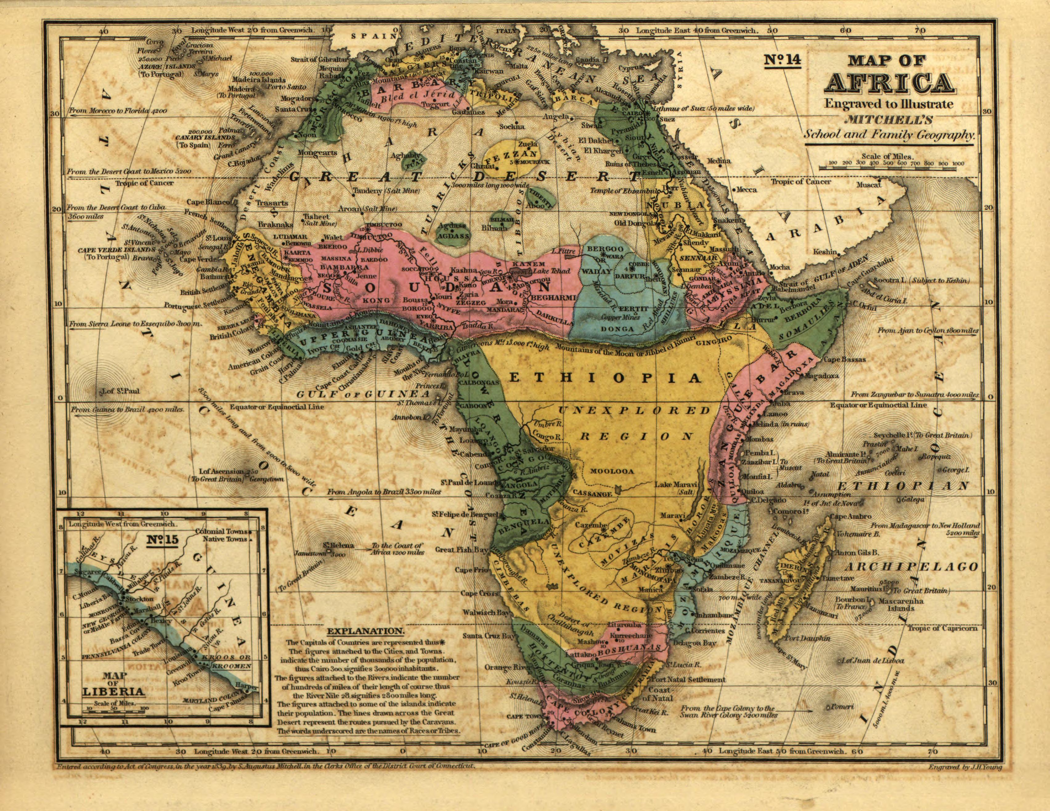 Old Map of United States [1839] Africa – Relic Map Co.