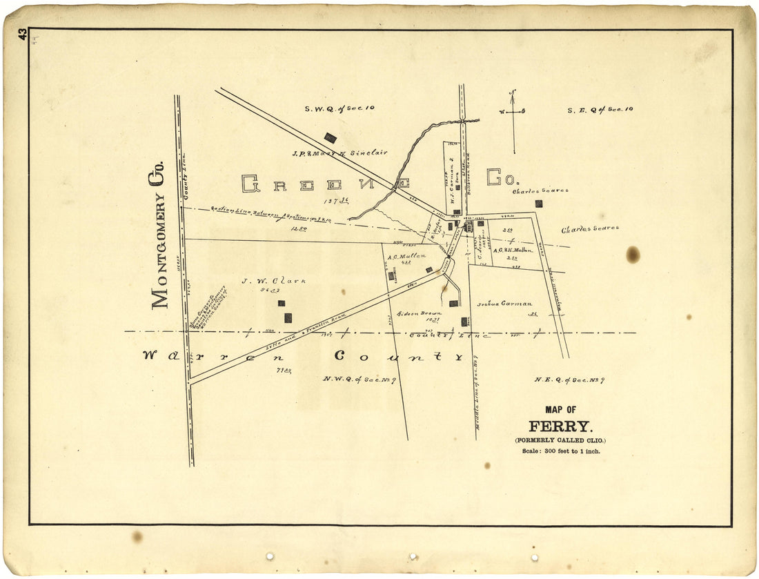 Map of Ferry (Formerly Called Clio) from Riddell&