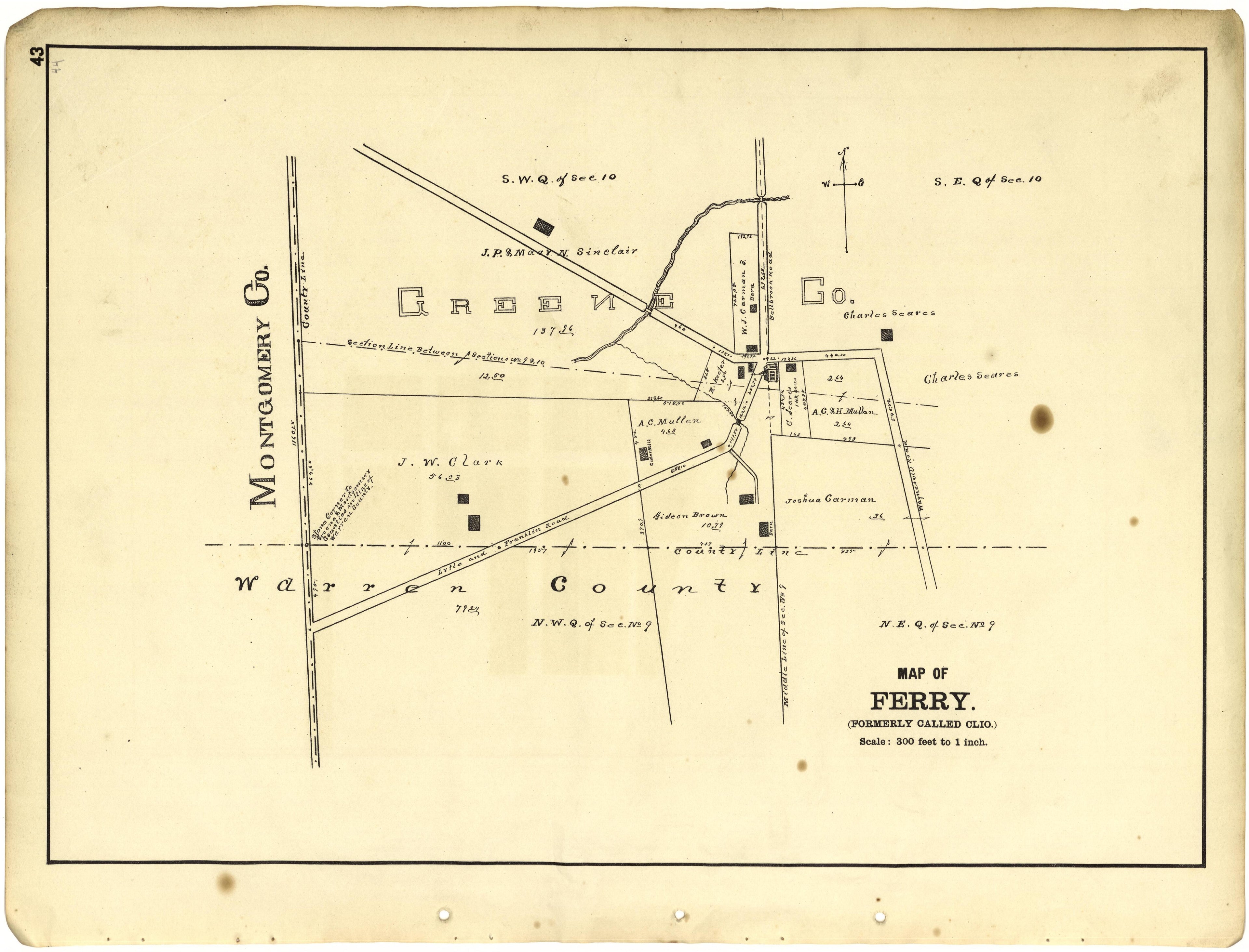 Map of Ferry (Formerly Called Clio) from Riddell&